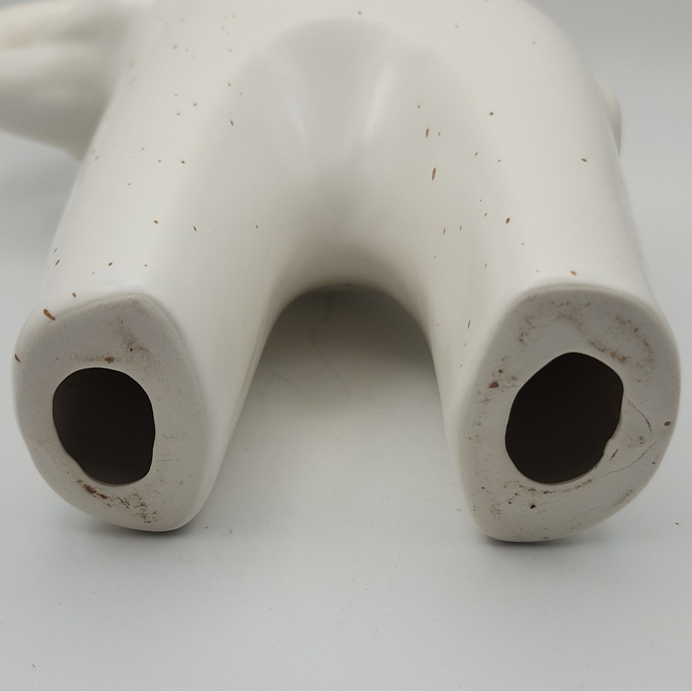 White Speckled Elephant Figurines Set of 2 - Approx. 6" Tall - Picture 2 of 3